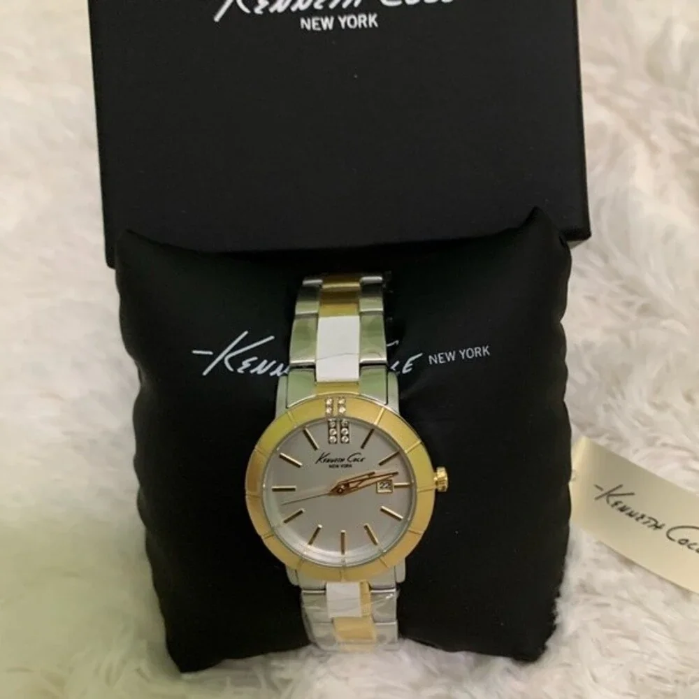 Kenneth Cole New York Analog Watch Two-Tone Stainless Steel Round Japanes Quartz